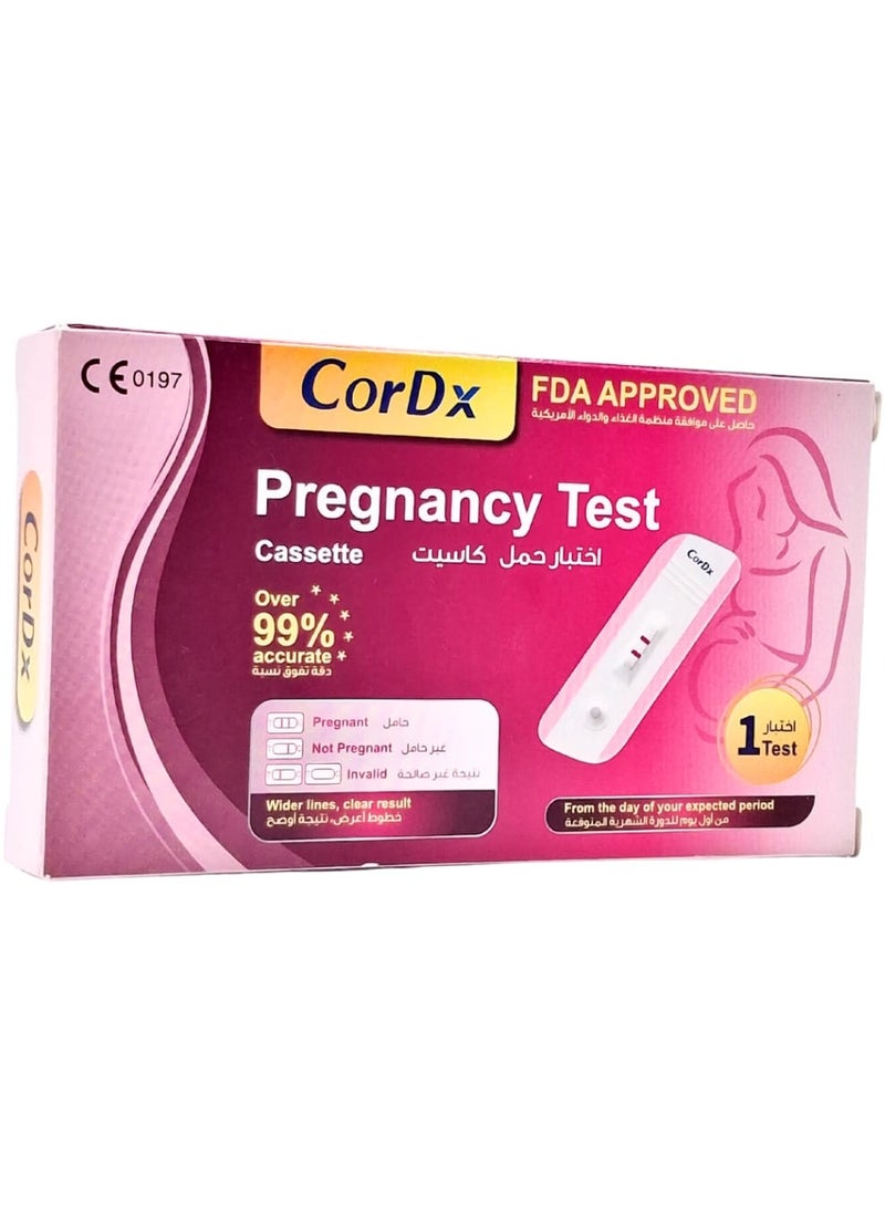 Cordx Pregnancy Test Cassette - FDA-Approved, Instant HCG Results, High Accuracy, Clear Display, Easy-to-Use Urine Sample Kit - Image 2